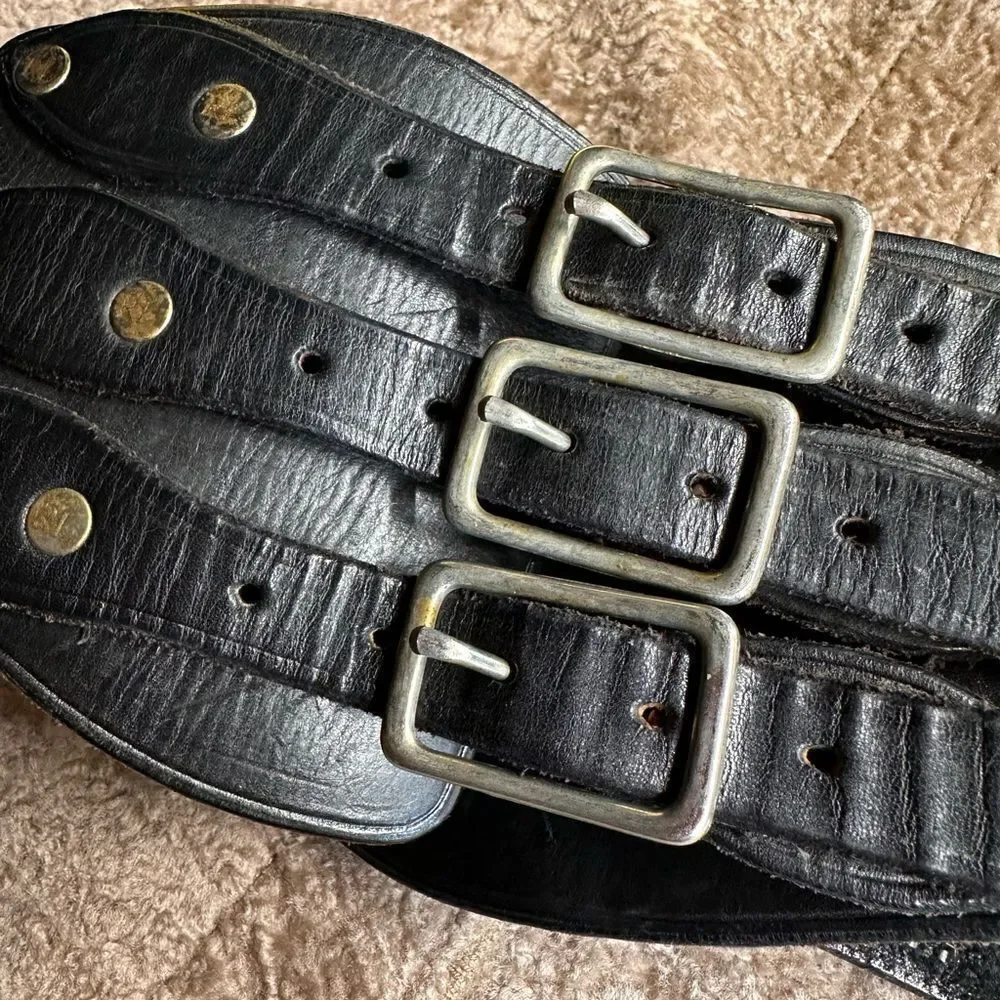 *Ralph Lauren Collection Spring '07 Runway Wide Black Leather Kidney Corset Belt